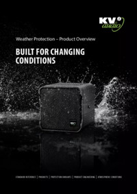 Katalog produktów: Przegląd zabezpieczeń przed warunkami atmosferycznymi firmy KV2 Audio 2026 - EN